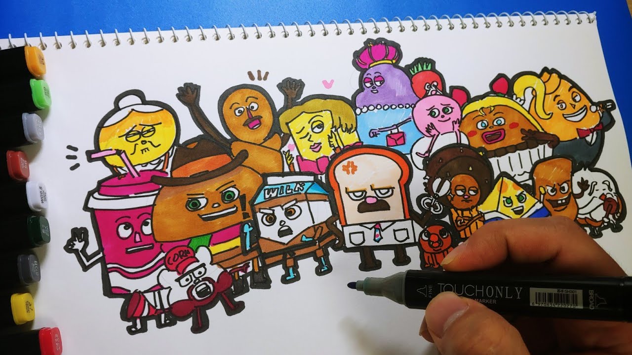 귀여운 브레드 이발소 캐릭터 왕창 왕창 따라 그리기! Drawing All Members of Bread