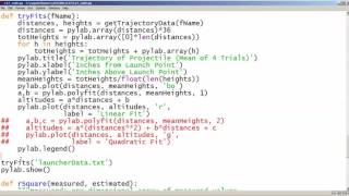 2.1: Curve fitting using pylab: Bow problem Net Worth