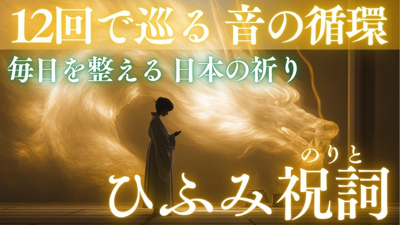 毎日を整える 日本の祈り｜ひふみ祝詞を12回繰り返す静かな時間｜朝も夜も流せる作業用BGM・女性ボーカル