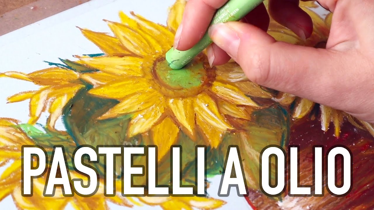 🌻 DIPINGERE I GIRASOLI COME VAN GOGH 🌻 con i PASTELLI A OLIO NEOPASTEL di Caran d'Ache