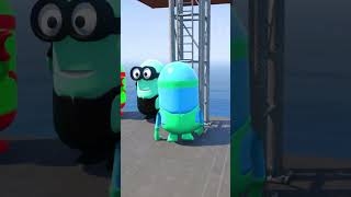 GTA 5 Epic Spiderman Ragdolls and Super Heroes Minions Jumps/fails