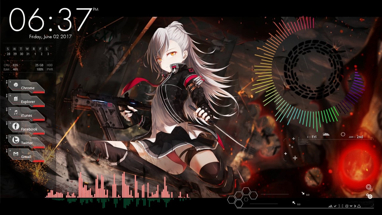 Rainmeter Desktop  Anime and Winter theme  rRainmeter