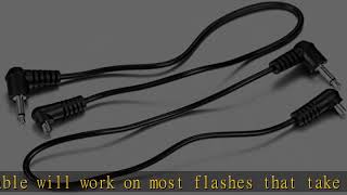 (2 PCS) 3.5mm to Male Flash PC Sync Cable,12-Inch/30CM 3.5mm Plug to Male Flash Sync Cord for Camer