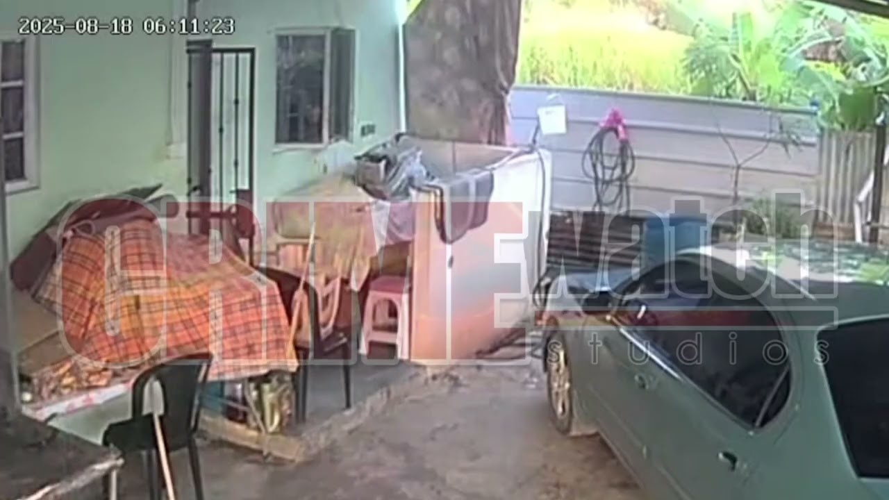 Carlsen Field resident attacked by three armed men demanding safe — flee after air horn sounds.