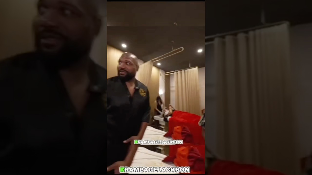 Rampage Jackson at the spa with teacher and son ￼