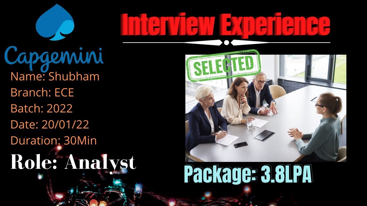 Capgemini interview experience batch 2022 student placed candidate!! # ...