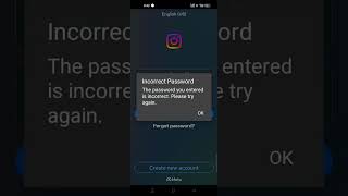 Instagram opening on chrome but not in App 😵 | incorrect password problem fixed | 100%