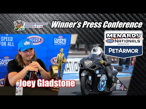 NHRA Heartland Nationals Winner's Press Conference - Joey Gladstone | Pro Stock Motorcycle