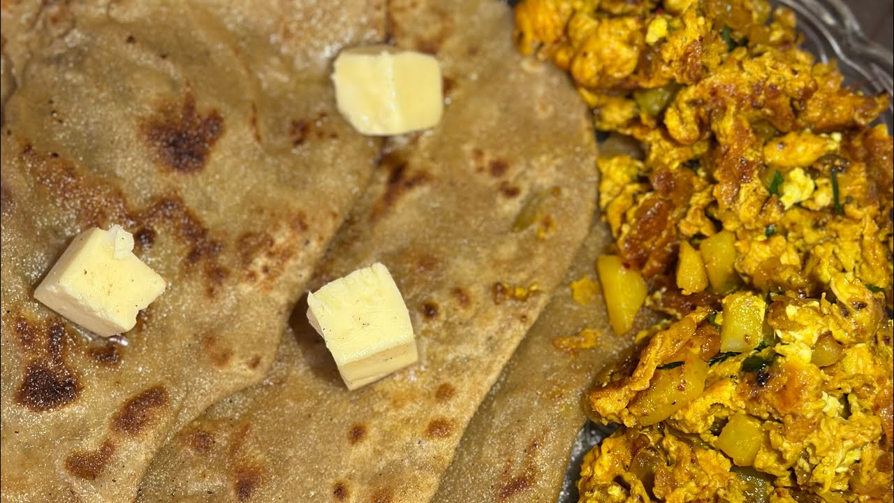 Quick and easy egg bhurji with prontha 🤤🫠😋#food #indiancuisine # ...