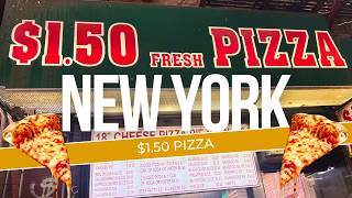 Inside $1.50 FRESH PIZZA SHOP New York City