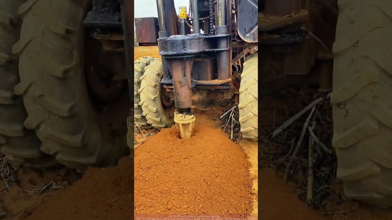 This Drill Rig is Too Powerful! Drilling a Big Hole in Red Soil!