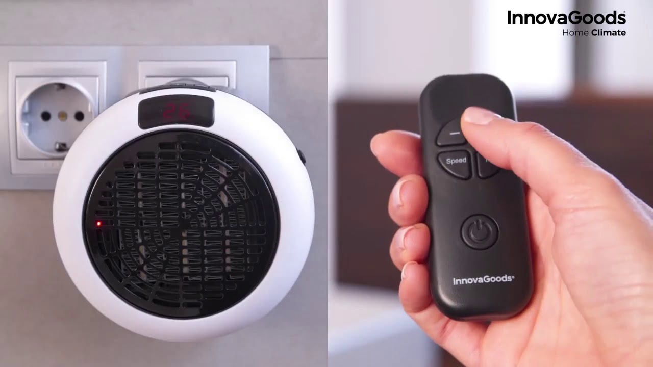 Radiateur Céramique Pour Prise Avec Télécommande InnovaGoods 600W 