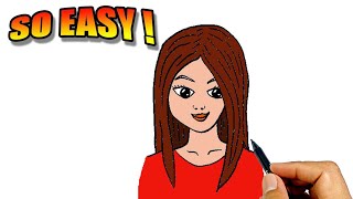 how to draw a girl face with long hair easy version simple drawings for beginners