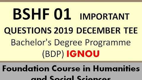 BSHF 101  IMPORTANT QUESTIONS 2019 DECEMBER TEE Bachelor