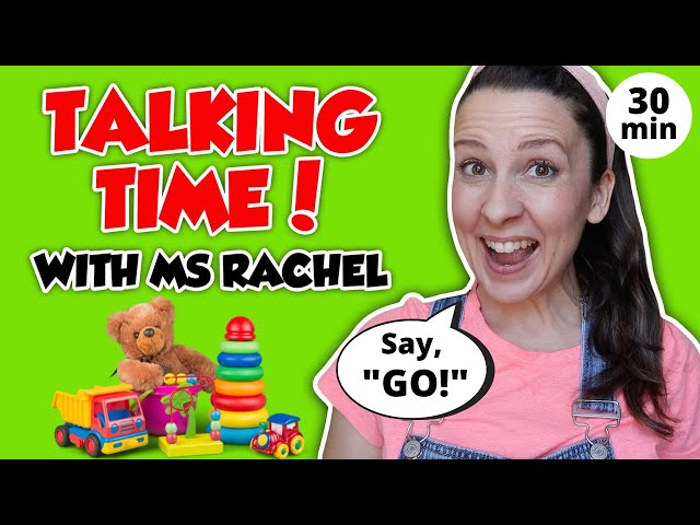 Talking Time with Ms Rachel - Baby Videos for Babies and Toddlers -  Speech Delay Learning Video class=