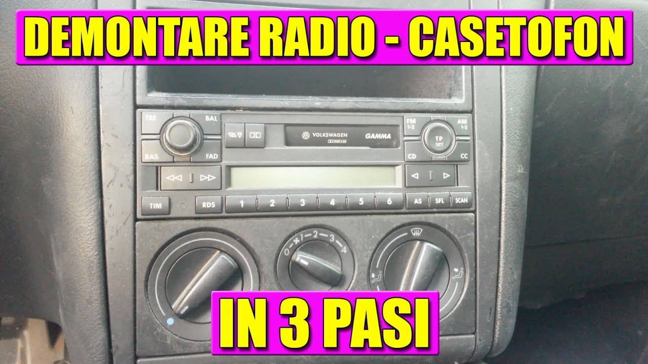 TUTORIAL: Demontare radio casetofon VW Golf 4, Bora in 3 pasi simpli! -  YouTube