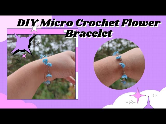 Micro Crochet Flower Bracelet, Crochet Bracelet