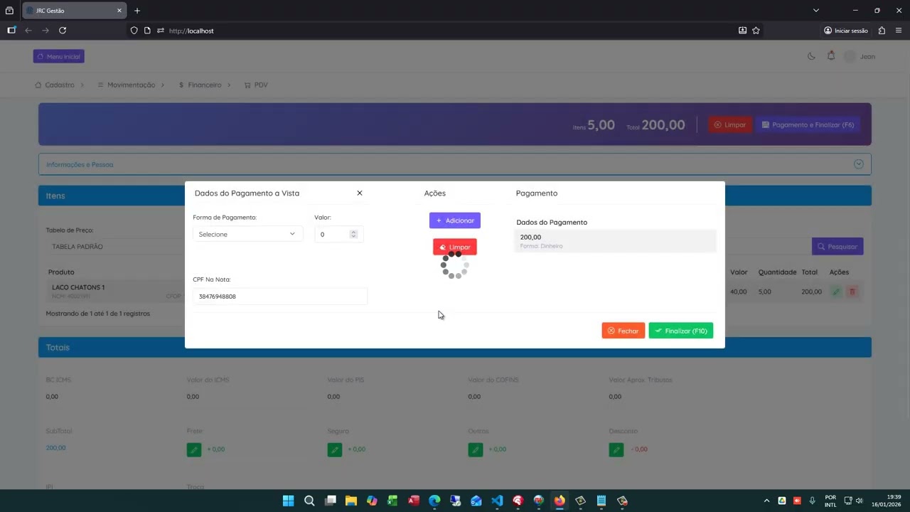 PDV - Ponto de Venda (NFe, NFCe, Não Fiscal)