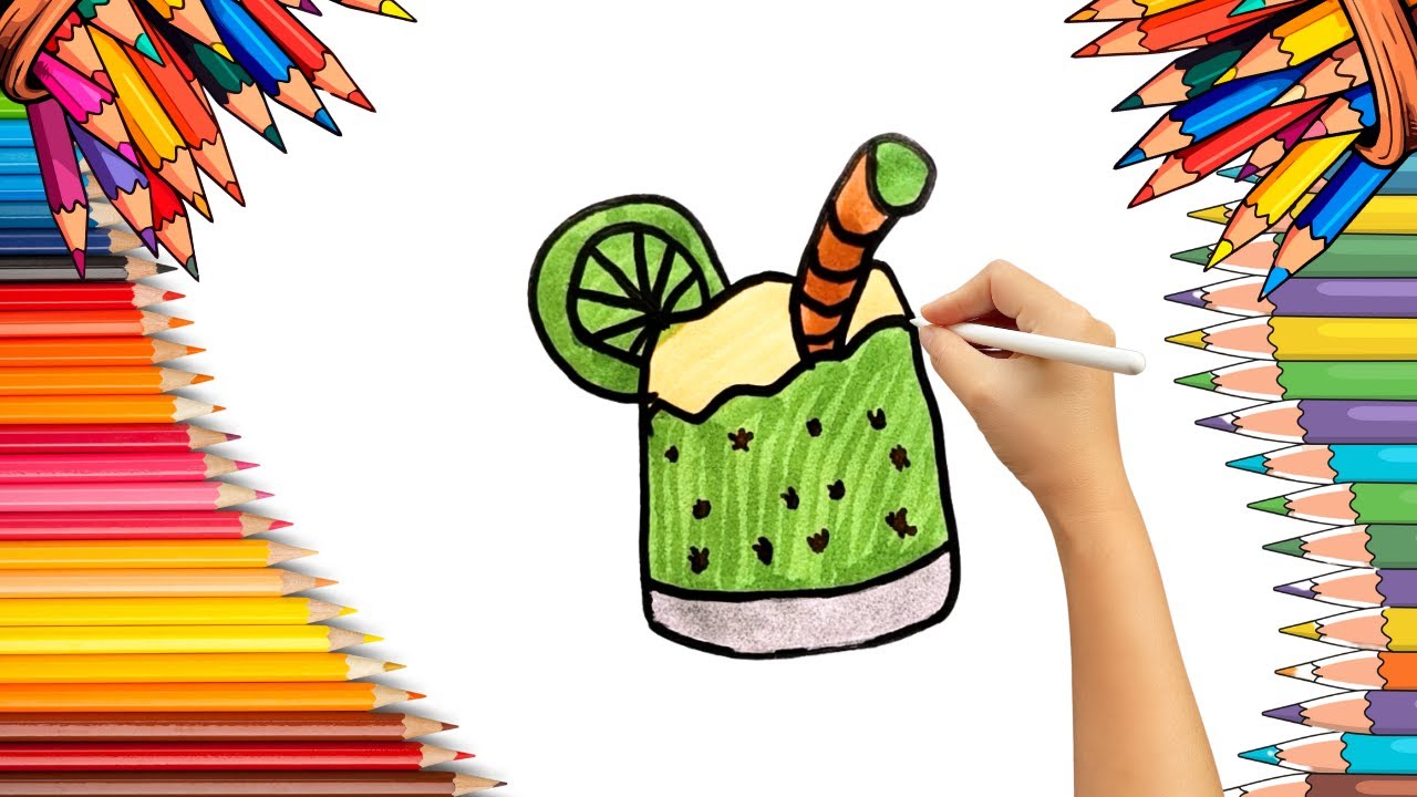 How To Draw cute Juice Drawing, Painting & Coloring For Kids and Toddlers_ Child Art 🐋🌈🎨