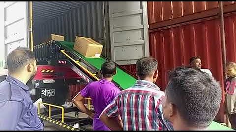 Telescopic Truck Loading Conveyor for unloading cartons from container to warehouse