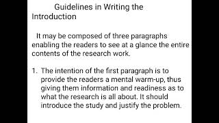 Writing the Chapter 1 of research