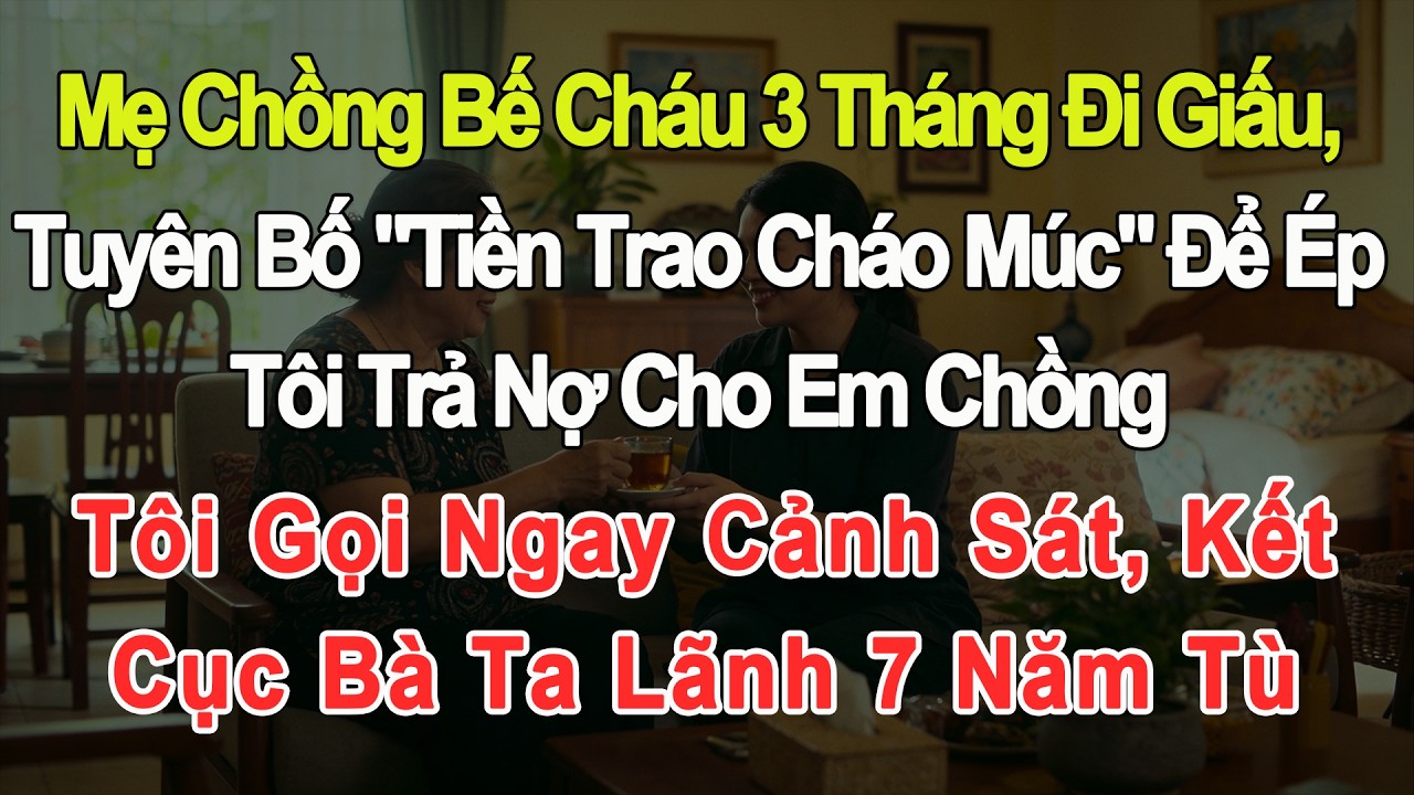 Mẹ chồng bế cháu 3 tháng đi giấu ép tôi trả nợ, tôi gọi cảnh sát, bà lĩnh 7 năm tù