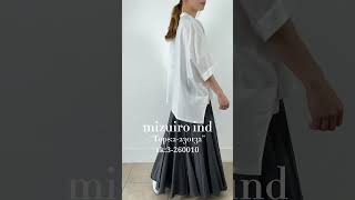【2026春夏】2-230132 mizuiro ind (ミズイロインド) half slv stand collar wide shirt 7color made in japan