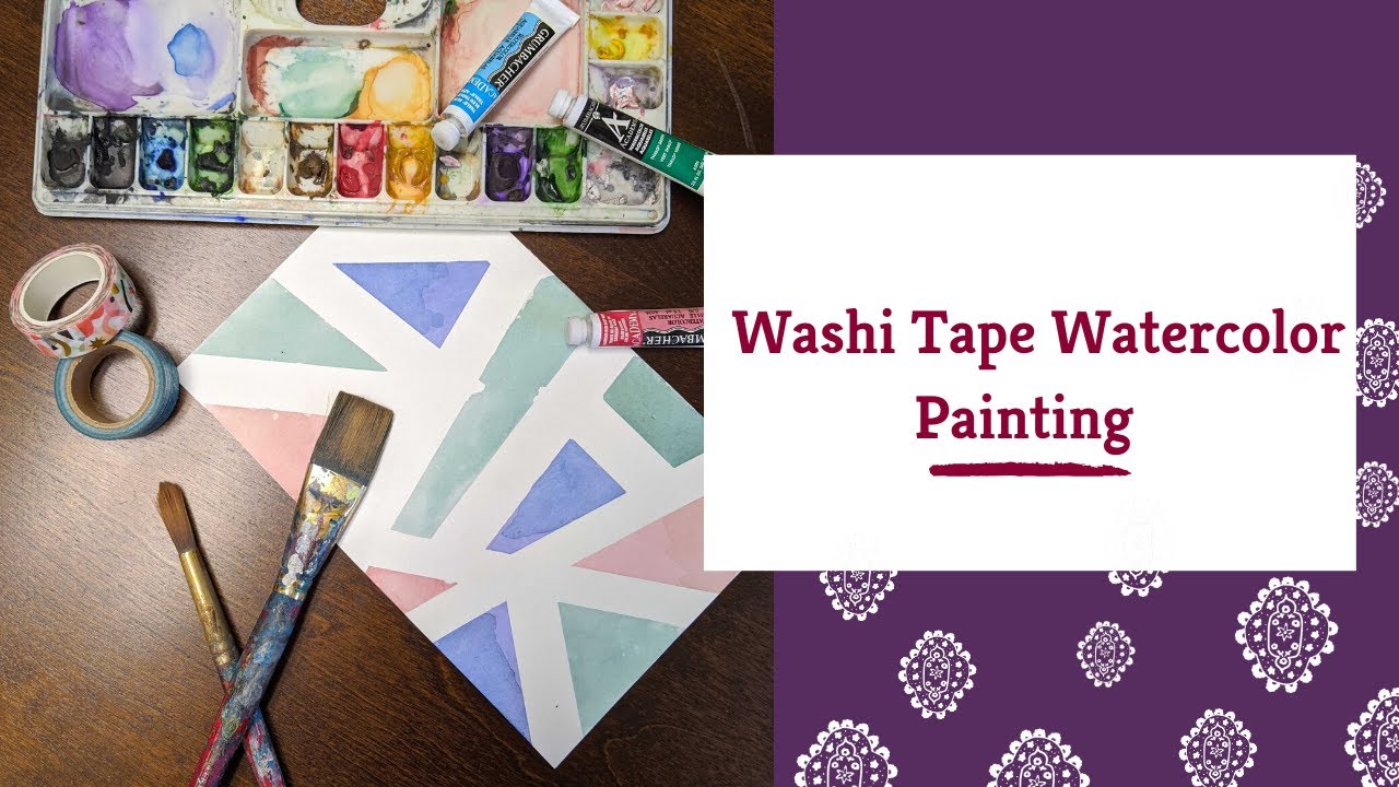 Washi Tape Watercolor Painting 