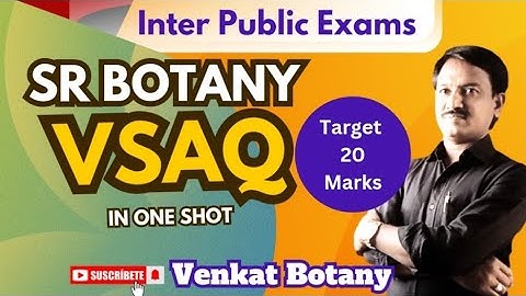 Sr Botany VSAQ in One Shot | Sr Botany Important Questions | Inter Public Exams