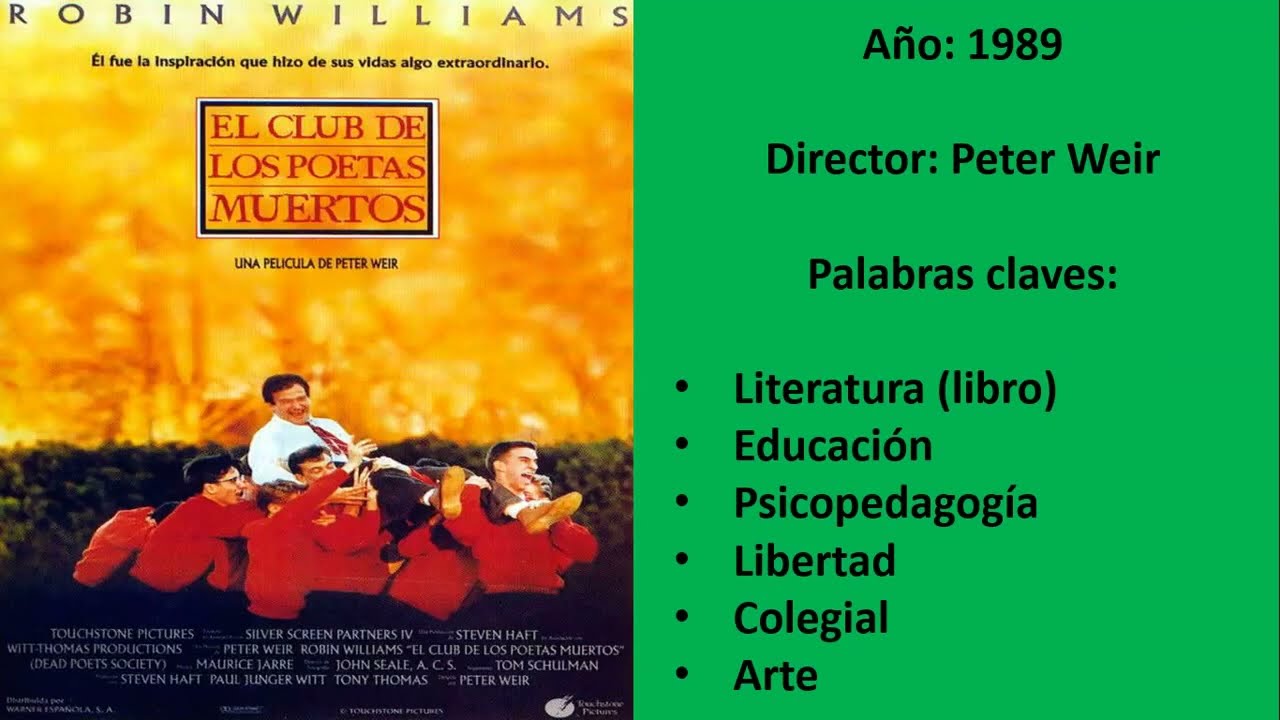 El club de los poetas muertos: Película de Peter Weir, 1989 (cine