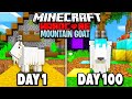 I Survived 100 Days as a GOAT in Hardcore Minecraft...