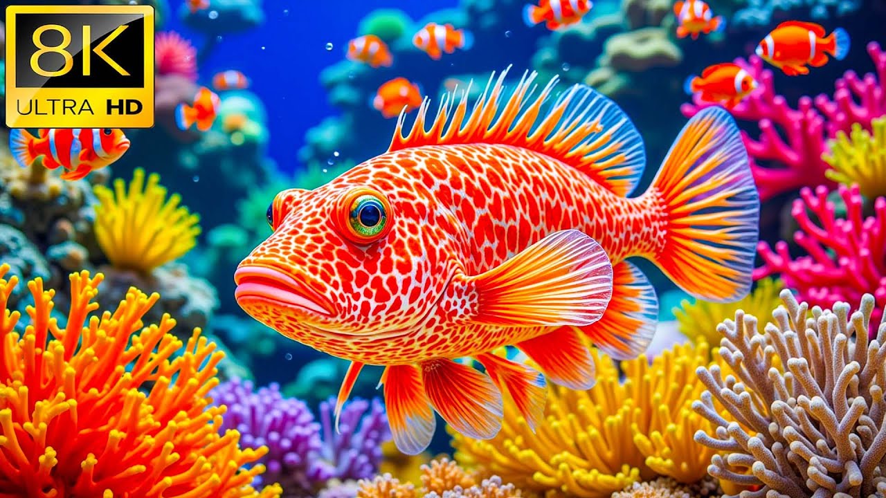 Чудеса океана 8K – Исследуйте величественных морских обитателей и яркую морскую жизнь.