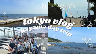 living in tokyo  day trip to hayama, beach hopping, picnic with friends, catching the sunset