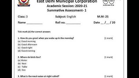 EDMC CLASS 3RD SA1 SOLUTION II SUBJECT ENGLISH DATE 30/09/2020