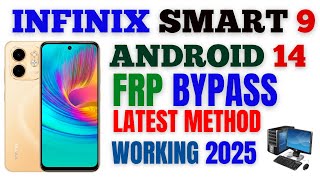Infinix Smart 9  FRP Bypass Android 14| Infinix X6532/X6532C Google Account Unlock | Without Pc