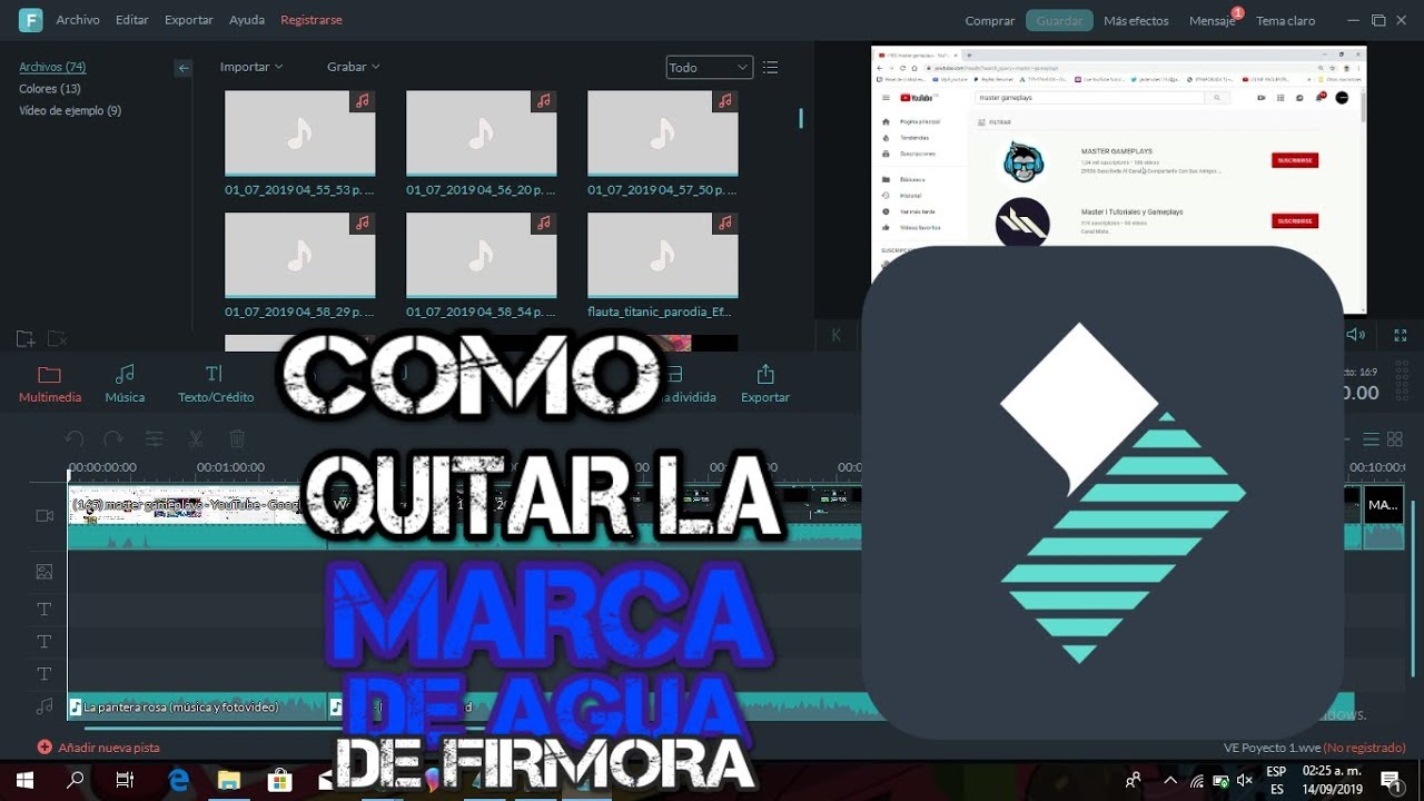 Como Quitar La Marca De Agua En FILMORA 9 2019 MASTER GAMEPLAYS - YouTube
