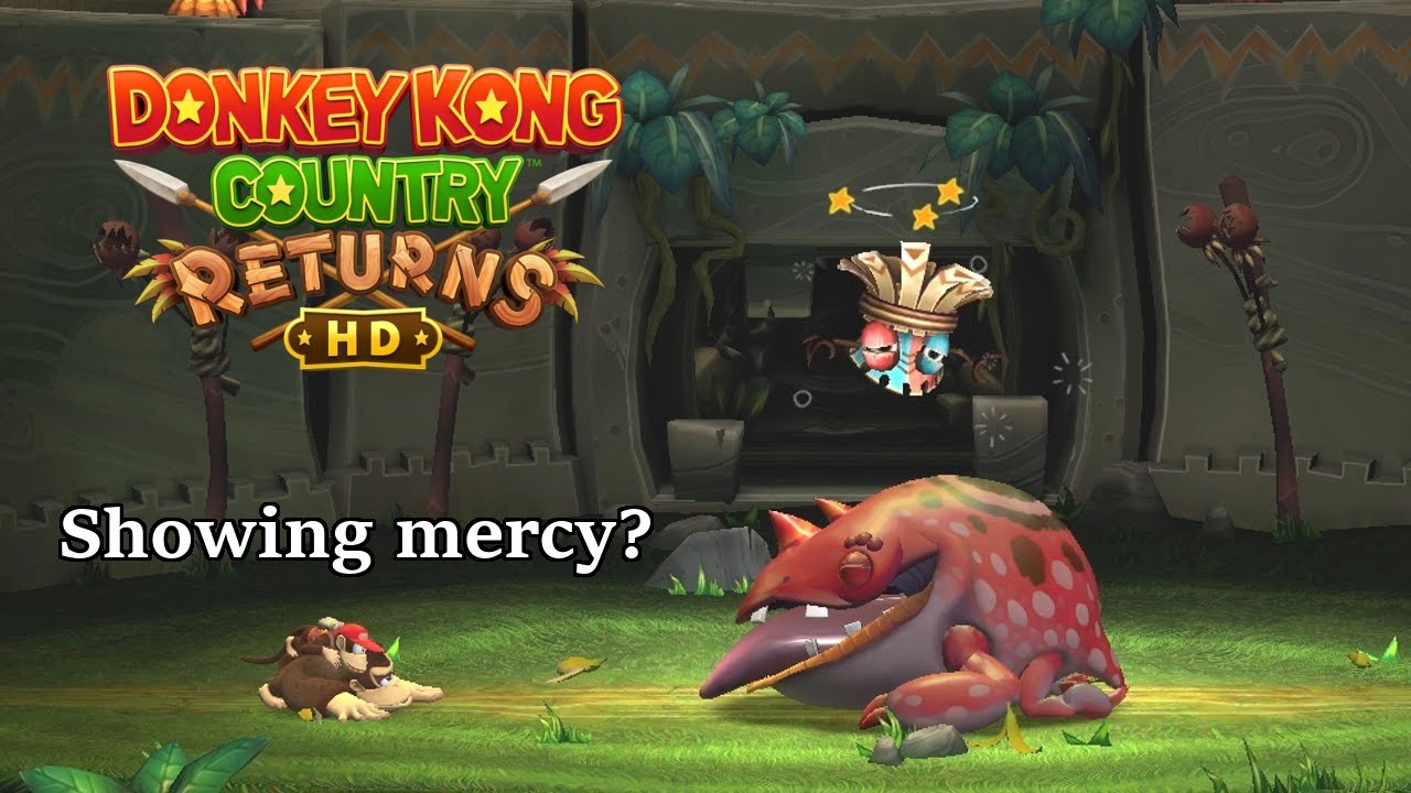 Donkey Kong Country Returns HD: Boss Tikis Flying at the Screen... in HD!