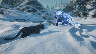 Snow Tiger in Winter Landscape