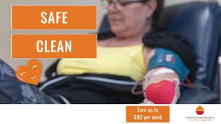 Donate Plasma and earn up to $90 per week at Canadian Plasma Resources