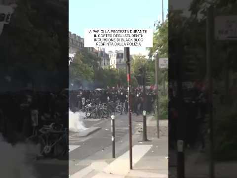 Anche gli studenti delle scuole superiori di Parigi manifestano, gli scontri con la polizia