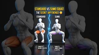 Standard vs. Sumo Squat: The Secret Difference! 🤫#SquatTips#SumoSquats#FormCheck#FitnessShorts