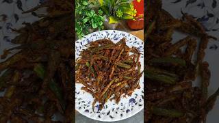 Kurkuri Bhindi Fry Recipe 🤤 Crispy Okra Fry! #shorts #bhindifry #food #trending #okra