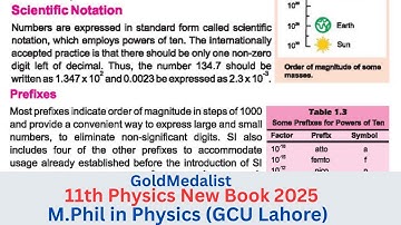 Scientific Notation | 11th class Physics new book 2025 | International system of units |  | Prefixes