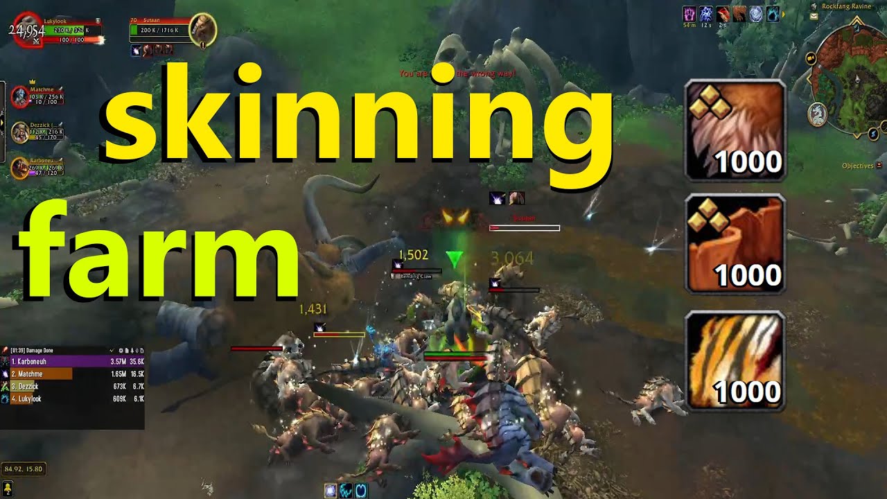 skinning farm اسکینینگ فارم ورد اف وارکرفت world of warcraft YouTube