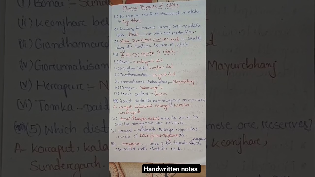 Mineral resources of Odisha part-1 For OPSC, OSSSC, OSSC, RI, AMIN, SFS, RHT,ICDS