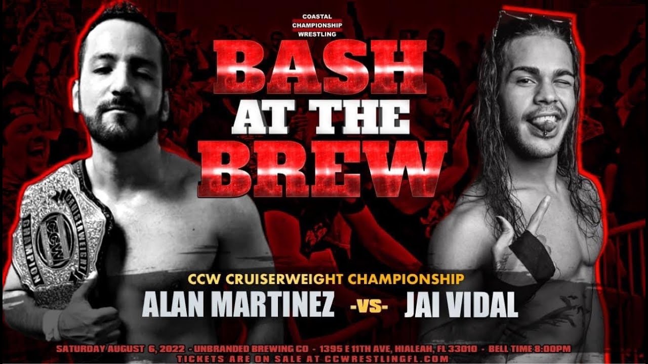 Alan S2S Martinez (c) vs. Jai Vidal, CCW Cruiserweight Title, Bash 19, Hialeah, 8.6.22 (Full Match)