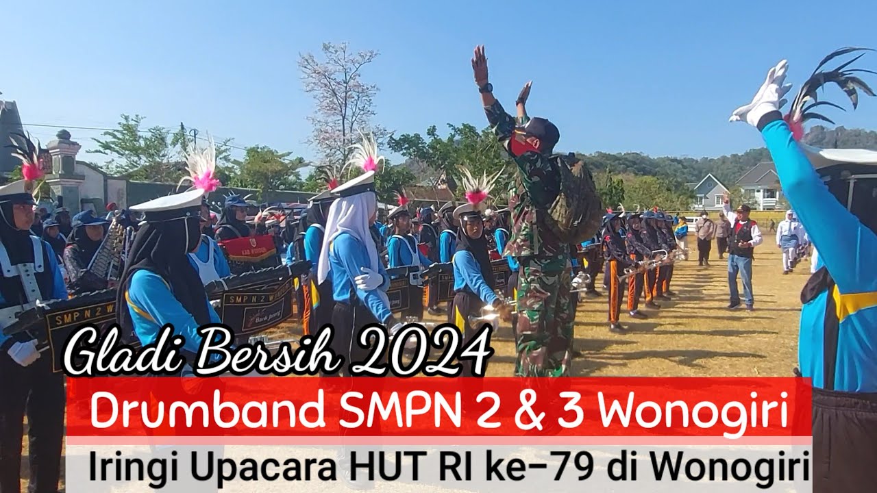Gladi Bersih Iringi Upacara HUT RI ke-79 Kolaborasi Drumband SMPN 2 & 3 Wonogiri  # 1