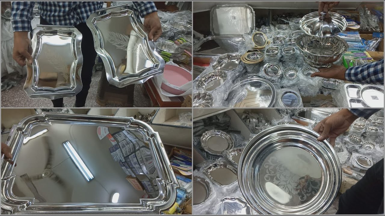 جبتلكم المصنع 😱 جملة من اول قطعة الاستانلس التقيل👌 اطباق سرافيس صواني تقديم وعشا 💯🏃