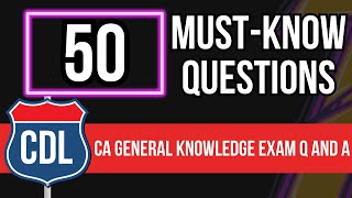 California CDL General Knowledge Exam Questions and Answers 2026 (CA DMV Permit Test Study Guide)