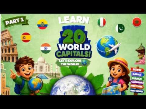 Learn 20 World Capitals for Kids Fun Countries & Capitals Quiz 🌍 PART 1